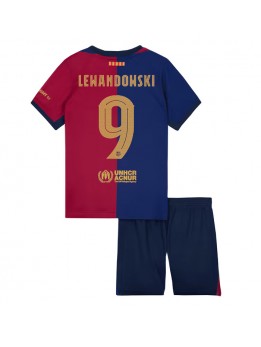 Detské Futbalové oblečenie Barcelona Robert Lewandowski #9 2024-25 Krátky Rukáv - Domáci (+ trenírky)